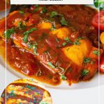 Pinterest Image Salmon fish with Tomato Sauce.