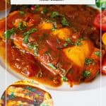 Pinterest Image Salmon fish with Tomato Sauce.