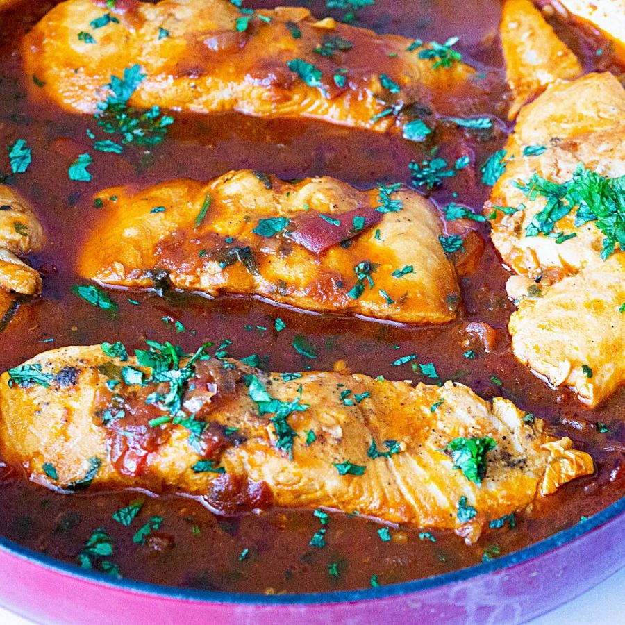 Salmon in Tomato Sauce - 30 Mins - Veena Azmanov Kitchen