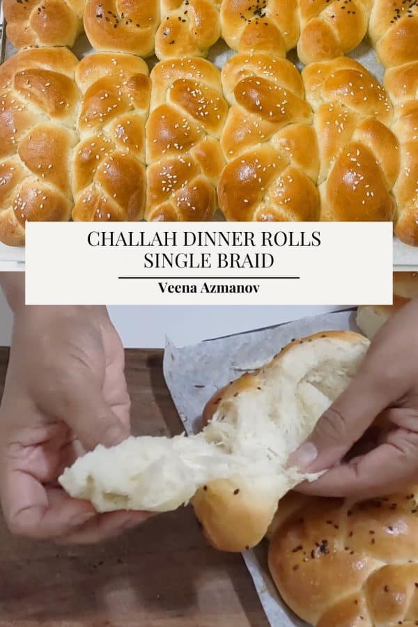 Pinterest image for challah rolls.