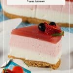 Pinterest image for strawberry valentine cake.
