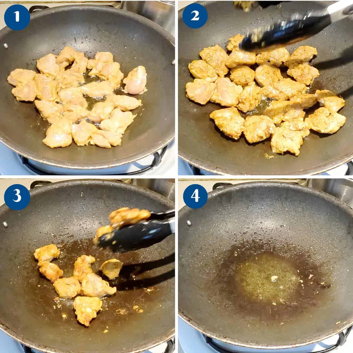 Progress pictures pay frying the chicken.