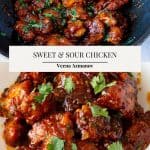 Pinterest image for Chinese Chicken with Sweet Sour Sauce.