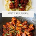 Pinterest image for Chinese Chicken with Sweet Sour Sauce.