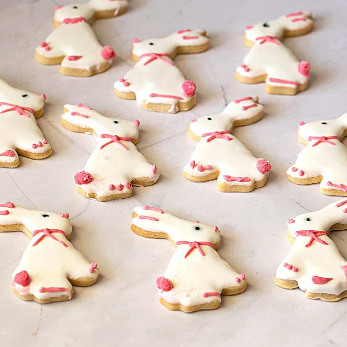 Bunny sugar cookies with royal icing.