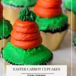 Pinterest image for carrot frosted cupcakes.