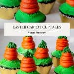 Pinterest image for carrot frosted cupcakes.
