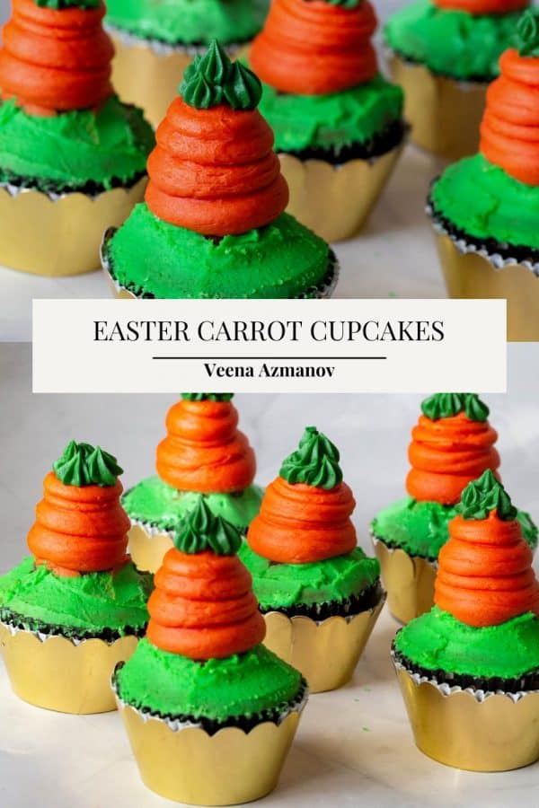 Pinterest image for carrot frosted cupcakes.