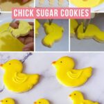 Pinterest image for Chick Sugar Cookies for Easter.