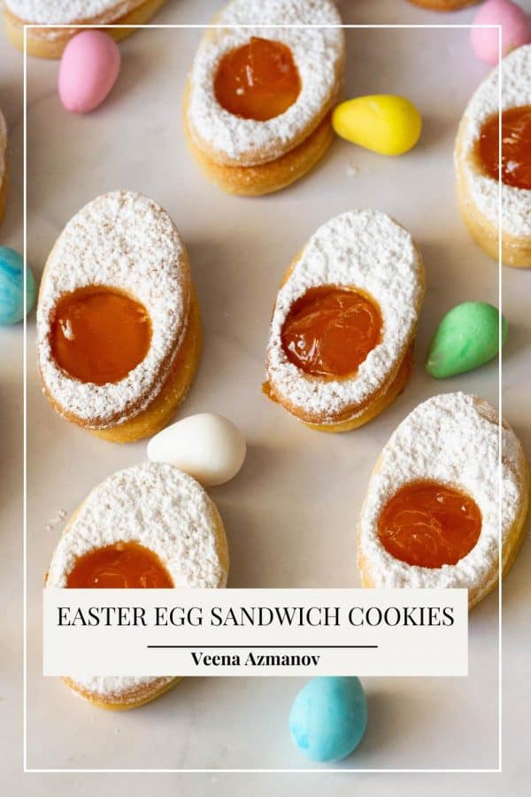 Pinterest image for Egg shaped Easter Cookies.