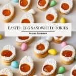 Pinterest image for Egg shaped Easter Cookies.