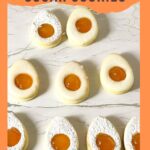 Pinterest image for Egg Shaped Sandwich Cookies.