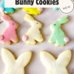 Pinterest image for frosted Bunny Cookies with Sugar Glaze.