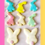 Pinterest image for frosted Bunny Cookies with Sugar Glaze.