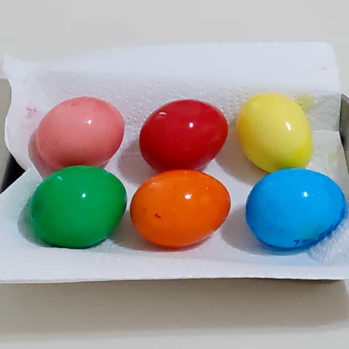 Fresh colored Easter eggs.