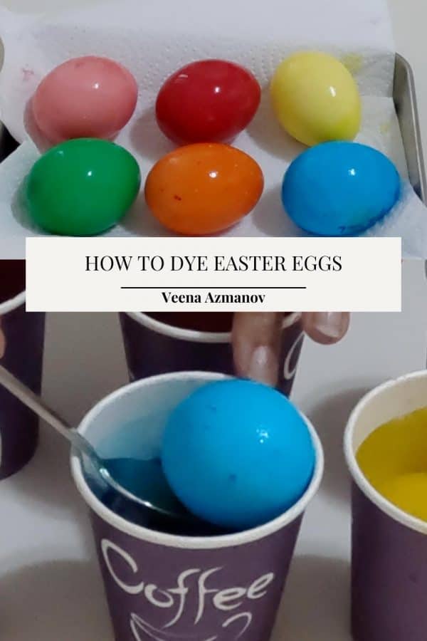 Pinterest image for Dyeing Eggs with food Color.