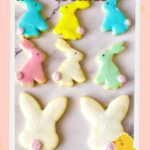 Pinterest image for frosted Bunny Cookies with Sugar Glaze.