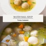 Pinterest image for making soup with matzo balls.