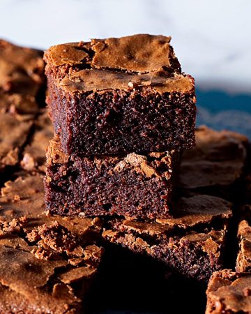Brownie squares with the top crust.