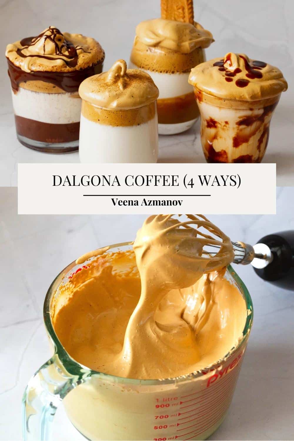 Pinterest image for dalgona whipped coffee.
