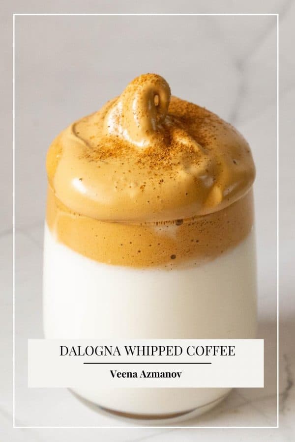 Pinterest image for Dalgona coffee.