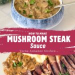 Pinterest image for mushroom steak sauce.