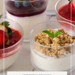Pinterest image for cheesecake in jars.
