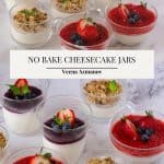 Pinterest image for cheesecake in jars.
