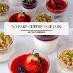 Pinterest image for cheesecake in jars.