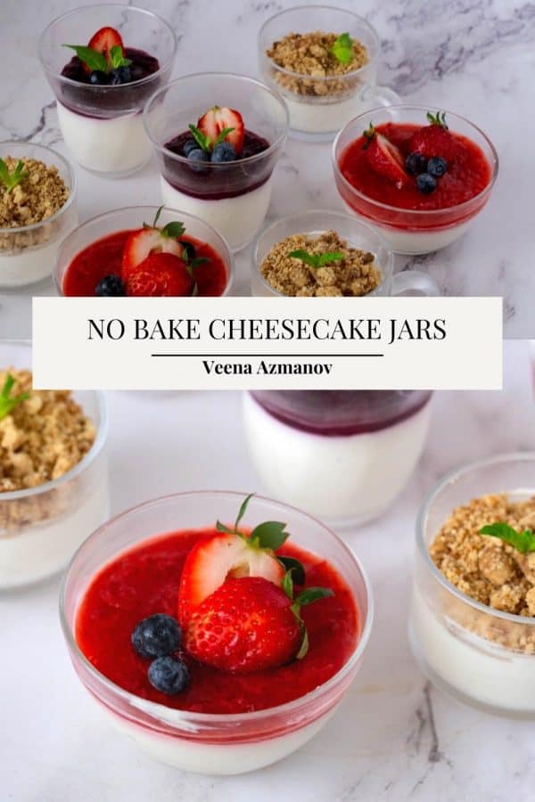 Pinterest image for cheesecake in jars.