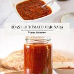 Pinterest image for tomato sauce with roasted tomatoes.
