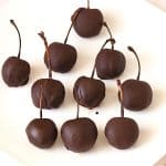 Bourbon cherries coated with chocolate.