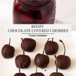 Pinterest image for chocolate-covered cherries.