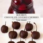 Pinterest image for chocolate-covered cherries.