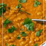 Pinterest image for Curry Indian lentils.