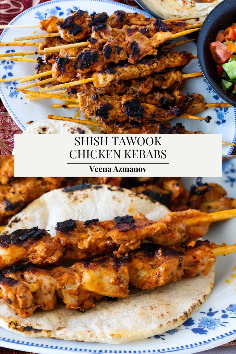 Pinterest image for chicken tawook.