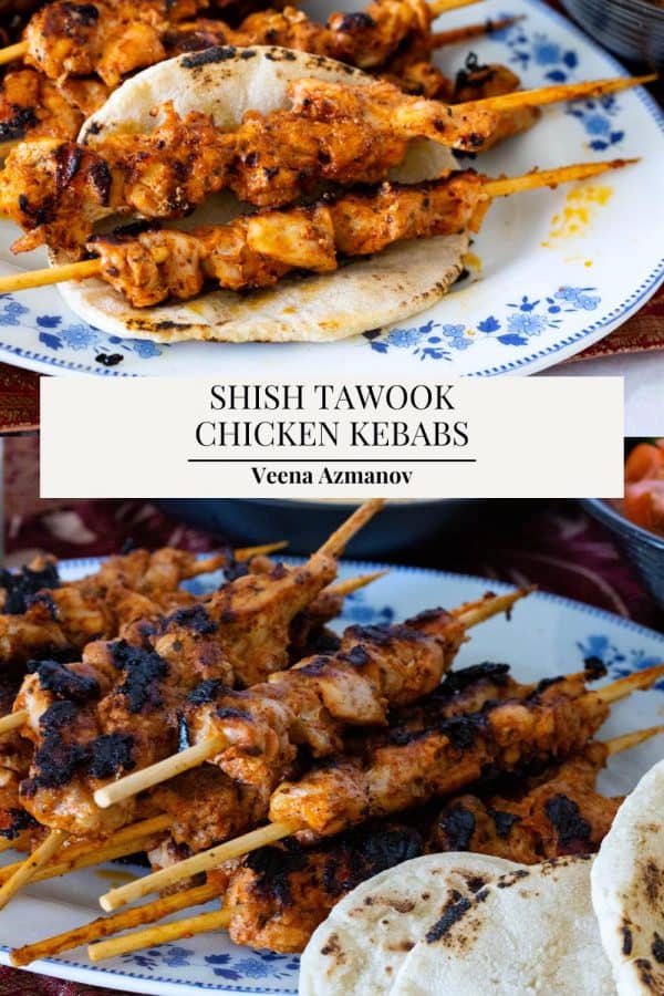 Pinterest image for chicken tawook.