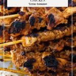 Pinterest image for making chicken shish tawook.