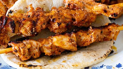 Shish Tawook- Skewered Chicken