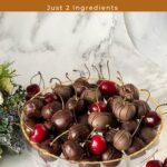 Pinterest image for chocolate-dipped cherries.