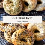 Pinterest image for bagels made with sourdough.