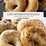 Pinterest image for bagels made with sourdough.