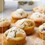 Pinterest image for mini peach cakes.