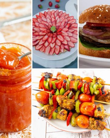 Collage of recipes to make in June.