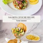 Pinterest image for salmon ceviche.