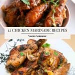 Pinterest image for 12 chicken marinades.