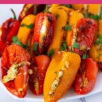 Pinterest image for Cream Cheese Stuffed Mini Peppers.