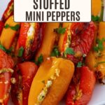 Pinterest image for Cream Cheese Stuffed Mini Peppers.