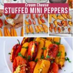 Pinterest image for Cream Cheese Stuffed Mini Peppers.