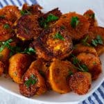 Sweet potato slices in a bowl.